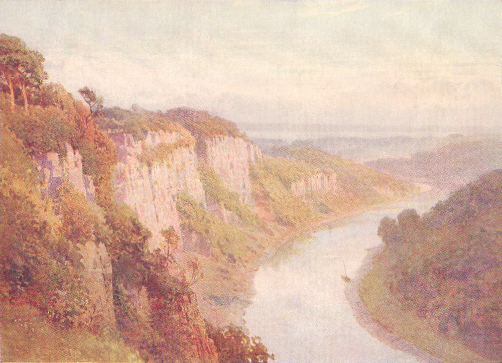 WALES. Above Chepstow 1926 old vintage print picture